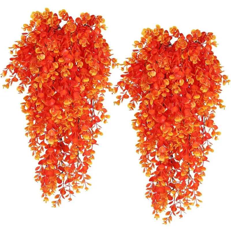 artificial hanging eucalyptus vines, uv resistant faux greenery for outdoor wedding decor, plastic leaf garland for bridal showers and exhibitions