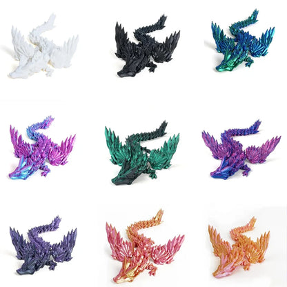 1 PC 3D Printed Dragon Crystal Flying Dragon Wing Movable Ornament 20cm/45cm