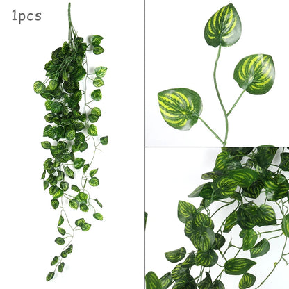 90cm Artificial Ivy Vine Garland, Green Leaf Creeper for Wall Hanging, Home Garden Decor, Wedding Party Display, Outdoor Plastic Plant, 1pc