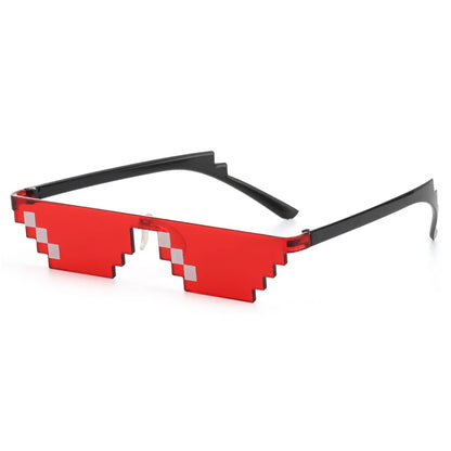 New Design Funny Mosaic Sunglasses Thug Life Sun Glasses Pixel Black Retro Gamer Robot Eyewear for Birthday Parties and Cosplay Favors