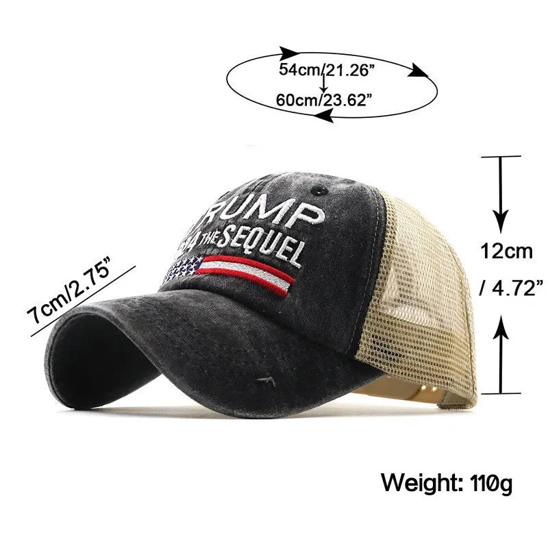 b0dcy5cw7f  2024 american president baseball cap embroidered letter cowboy splicing to make old washed cotton summer outdoor party assembly