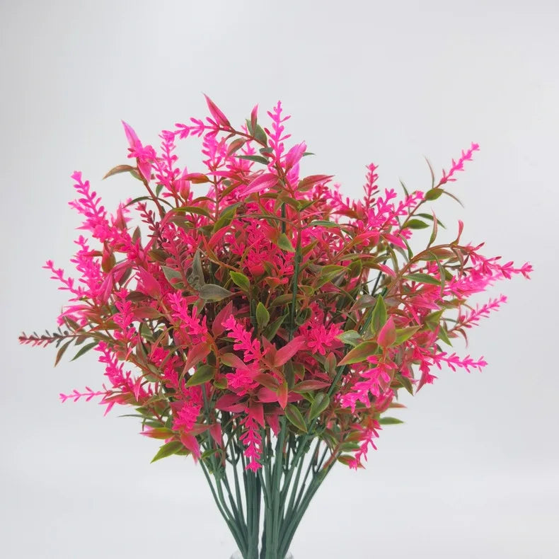 5pcs artificial lavender branches, plastic flowers for home, garden, wedding and bridal shower decorations, indoor desktop and outdoor use