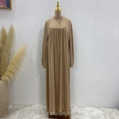 Modest Loose Muslim Dress Abaya Eid Ramadan Elegant With Pocket for Women, Comfortable Fit, Stylish Design, Perfect for Prayer and Daily Wear, Various Colors Available