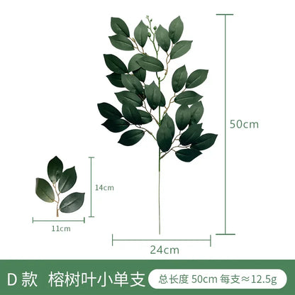 Artificial Eucalyptus Leaf Branch, Plastic Decorative Plant for Bridal Shower, Desktop or Outdoor Use, Cloth Texture, Perfect for Exhibitions and Home Decor