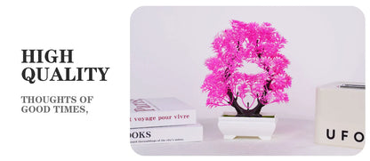 Artificial Bonsai Plant Ornament with Pot, Small Plastic Tree for Home, Office Decor, Party Decoration, Indoor Desktop Display, Ideal for Anniversaries and Exhibitions
