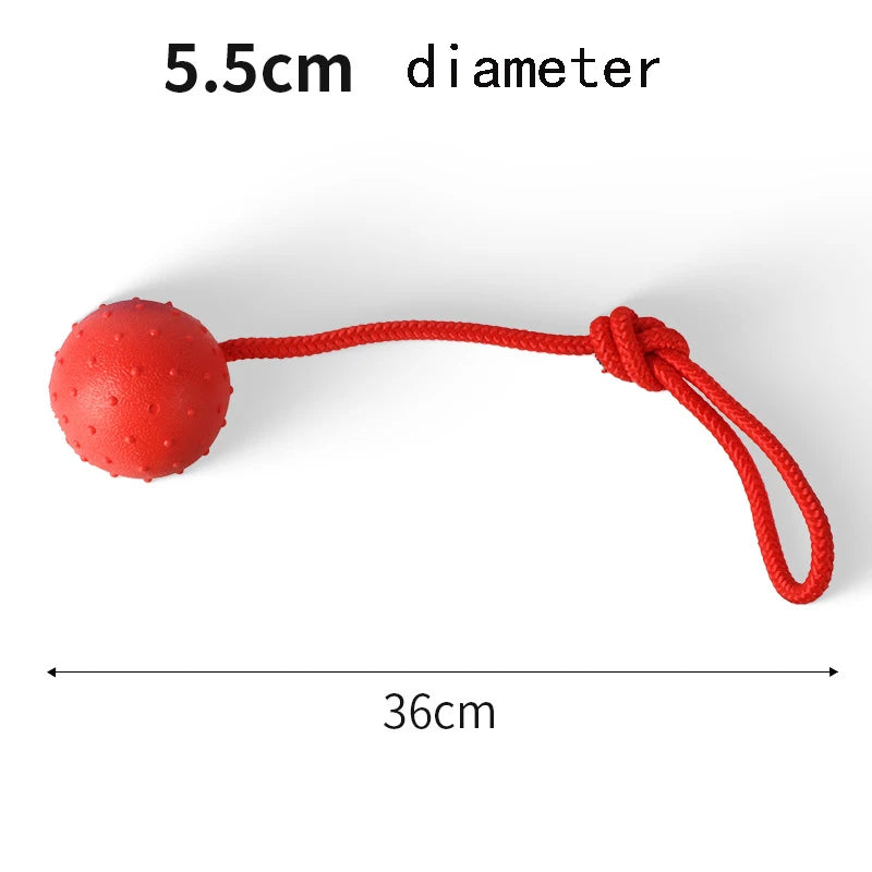 rubber ball with rope dog chew toy, indestructible pet bite training aid, molar interactive play, funny puppy teething toy, durable solid design for active dogs