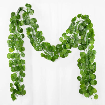 Artificial Ivy Garland Rattan Vine - Home, Bridal Shower, Outdoor Decor - 2.1M/2.3M Length, Hanging Fake Foliage, Greenery Creeper, Leaf Wreath for Exhibition Use