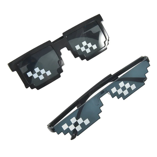 Life Sunglasses Pixelated Men Women Party Eyeglasses Mosaic Glasses Flat Style Colorful Mosaic Sunglasses for Unisex Outdoor Activities