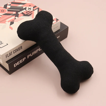 Linen Dog Bone Chew Toy Squeaky | Durable Bite-Resistant Plush for Small Dogs | Interactive Puppy Play | Indoor Outdoor Fun | Teething Relief | Gift-Ready Pet Toy