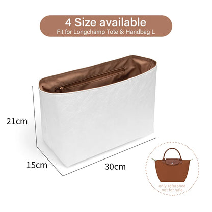 WUTA Dupont Paper Bag Organizer For Longchamp Tote Insert Handbag Liner Storage Shaper for S M L Ultra Light Purse Inner Bag