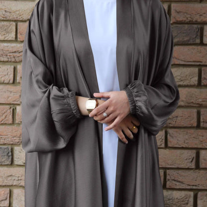 Prayer Clothes Women Satin Cardigan Robe Islamic Long-Sleeved Dress 2024 - Modest Fashion, Comfortable Fit, Ideal for Daily Wear and Special Occasions