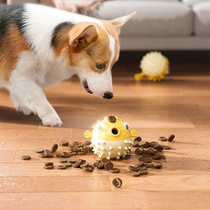 Interactive Dog Chew Toy Ball - Durable Sound-Emitting Rubber, Promotes Oral Health, Engages Dogs, Perfect for Fetch and Teething, Suitable for All Breeds, Relieves Dog Boredom