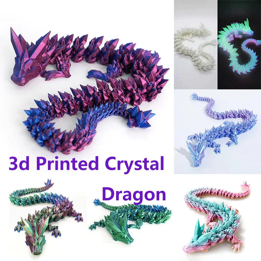 3D Printed Crystal Dragon Fidget Toy Rotatable Articulated Figure 30/45/60CM
