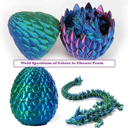 3D Printed Antistress Dragon Fidget Toy Rotatable Articulated 30cm Colors