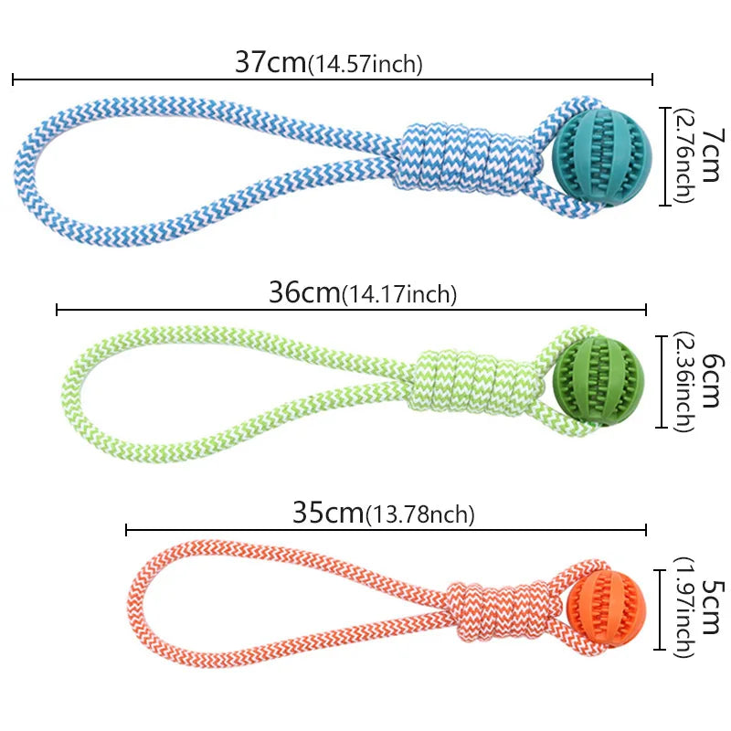 interactive dog rope & ball toy | durable chew & tug for exercise | bite resistant rubber for small to large dogs | promotes dental health & mental stimulation