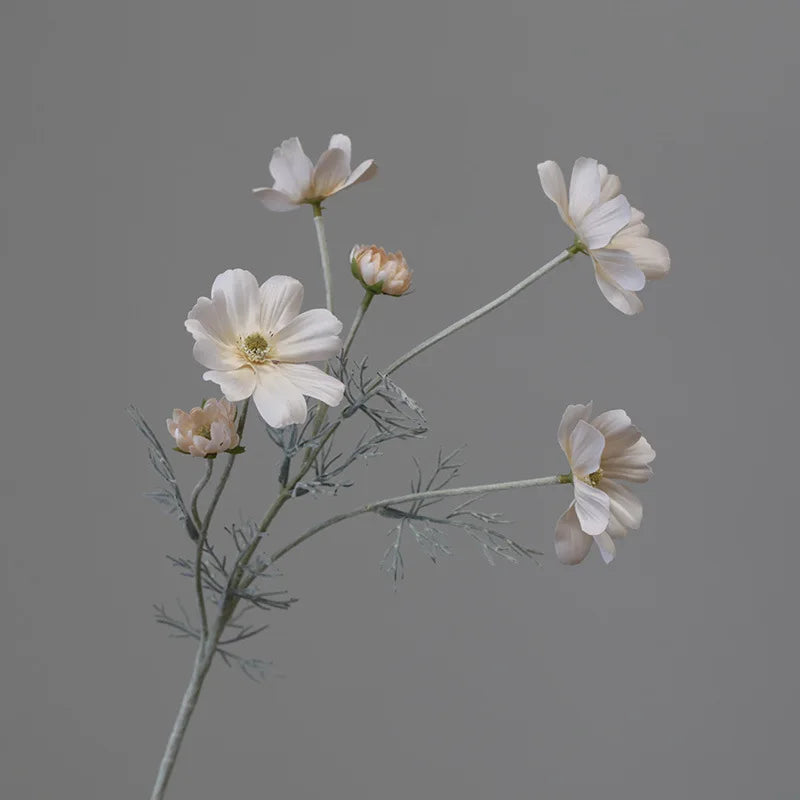 artificial gerbera daisy flower 60cm white silk stem for home, wedding, table, indoor decor - perfect for anniversary, baby shower, bridal party, birthday, housewarming