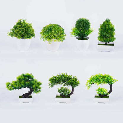 Artificial Bonsai Plant Décor, Plastic Potted Ornament for Home, Office, Garden, Hotel, Indoor & Outdoor Exhibition, Realistic Greenery, Low-Maintenance Decor