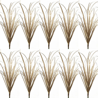 Artificial Green Grass Bush Set - PVC Material, 10 Piece Decorative Faux Reeds for Home, Outdoor, and Exhibition Use, Perfect for Floor Display and Simulated Grasslands