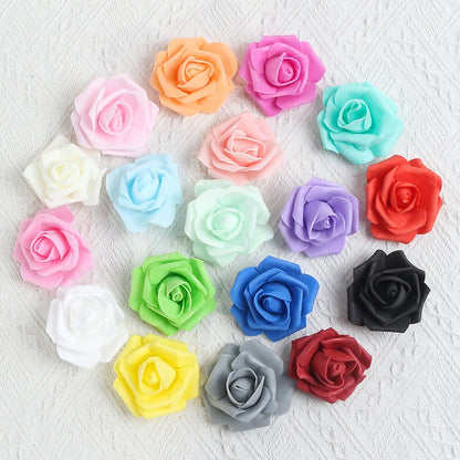 Artificial Rose Flower Heads 7CM | Wedding Party Home Decor | Garden DIY Crafts | 10/20/50 Pack | Anniversary Birthday Housewarming Event Decoration