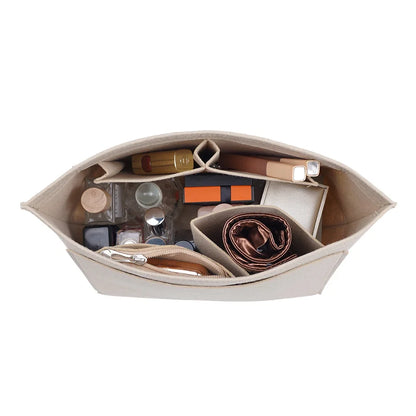 CCBODILY Bag Organizer for Longchamp Handbag Felt Liner Travel Purse Insert with Pockets Makeup Bag Support Fit Various Bags