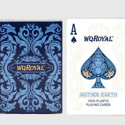 4 High-End Personalized PVC Playing Cards Mother Earth Custom Deck - Durable Customizable Poker Cards with Elegant Gaia Design for Gaming and Gifts
