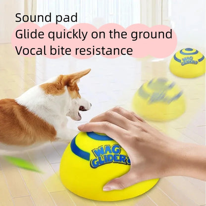 Rubber Dog Teething Toy Stick, Flying Disc for Puppies, Interactive Pet Play Ball, Yellow, Sound-Emitting, Suitable for Indoor Outdoor Fetch Games