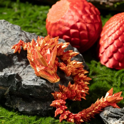 30cm 3D Printed Dragon in 13cm Egg Crystal Dragon Figurine for Kids 6+