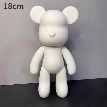 B0BR4ZKZCV DIY Fluid Bear Sculpture Handmade Bearbrick Doll Ornaments Violent Bear Graffiti Painting Parent-child Toy Gift Home Decoration