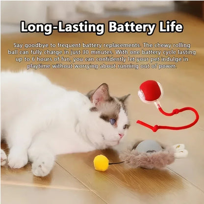 4.462 B0DKJPVJK4 green Automatic Rolling Ball Interactive Ball Cat Toys Pet Supplies Electric Dog and Cat Training To Imitate Rat Rechargeable Products