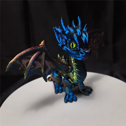 High Quality 3D Printed Small Flying Dragon Movable Figure for Desk Decor