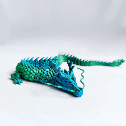 3D Printed Luminous Chinese Loong Flexible Dragon Figurine Home Decoration Gifts