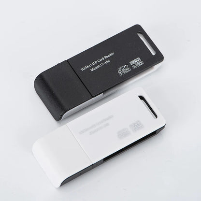 USB 2.0 TF Micro SD Card Reader Adapter for High-Speed Data Transfer, Compatible with Computers, Notebooks, Laptops, Supports USB Disk Writing with Dual Port Design