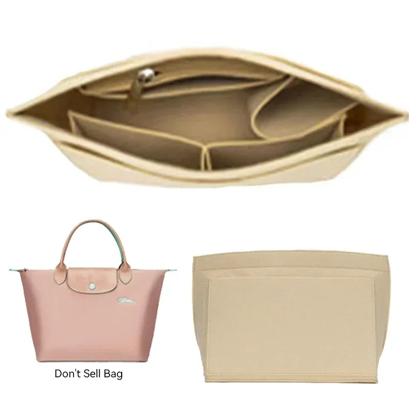 ccbodily bag organizer for longchamp handbag felt liner travel purse insert with pockets makeup bag support fit various bags