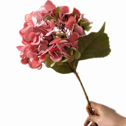 Artificial Hydrangea Flower Branch 44cm, Colourful Silk Plastic Decoration for Weddings, Anniversaries, Home & Hotel Decor, Indoor Use, Various Colours Available