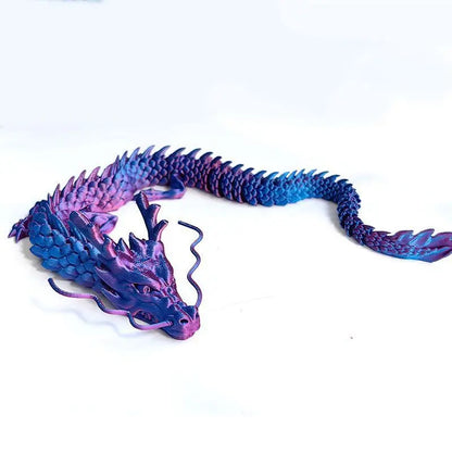 3D Printed Luminous Chinese Loong Flexible Dragon Figurine Home Decoration Gifts