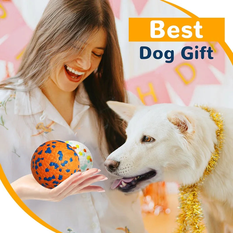 rubber dog chew toy ball - bite resistant, durable, non-toxic molar teething aid, ideal for medium and large dogs, interactive play, safe for indoor and outdoor fun