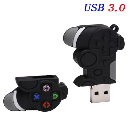 USB 3.0 Flash Drive Game Controller Design, 64GB High-Speed Memory Stick, Cartoon Pen Drive Storage Gadget, Perfect Gift for Boys, Available in 4GB to 32GB Sizes