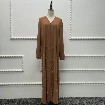 Dubai 2024 Luxury Opened Kimono Abaya Long Loose Dress Prayer Garment for Women - Elegant Party Kaftan, Modest Islamic Fashion, Spring Summer Wear, Sizes S-XXL