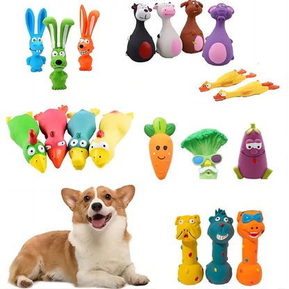 Latex Animal-Shaped Squeaky Dog Toy - Durable, Bite-Resistant, Fun Pet Play for Small to Large Dogs, Ideal for Chewing and Engaging Playtime Activities
