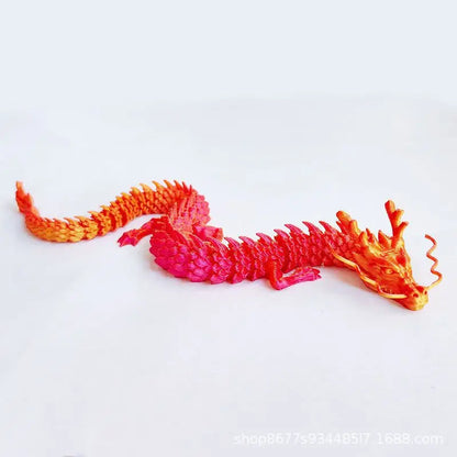 3D Printed Luminous Chinese Loong Flexible Dragon Figurine Home Decoration Gifts