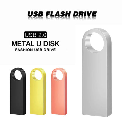 Waterproof Metal USB Flash Drive Memory Stick 64GB 32GB 16GB 8GB 4GB, Portable USB 2.0 Pen Drive, High-Speed Data Transfer, Stylish Silver Design for PC and Laptop
