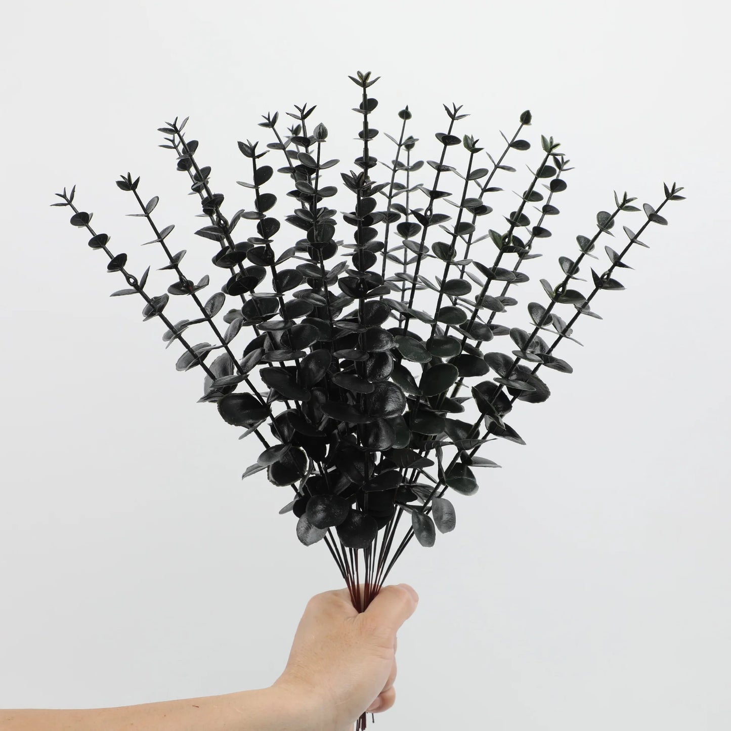 12 artificial eucalyptus stems, silver dollar greenery, faux branches for wedding bouquets, floral arrangements, home and outdoor decoration, 12 piece set