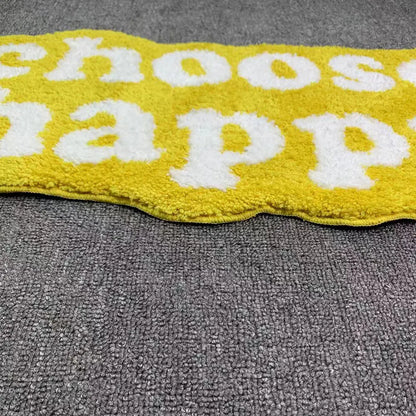 50x80cm Irregular Shaped Pink Letters Soft Aesthetic Carpet Flocked Room Door Mat Rug Three Styles Bedside Rug Non-Slip for Home Bathroom Floor Decor