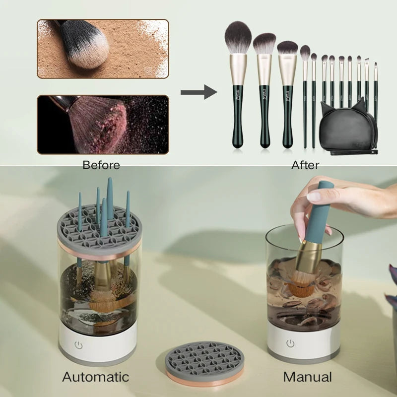 8.93 b0cqpdrys8 3 in 1 electric makeup brush cleaner automatic spinner makeup brush holder stand women lazy cleaning brush washer quick dry tool