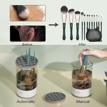8.93 B0CQPDRYS8 3 In 1 Electric Makeup Brush Cleaner Automatic Spinner Makeup Brush Holder Stand Women Lazy Cleaning Brush Washer Quick Dry Tool