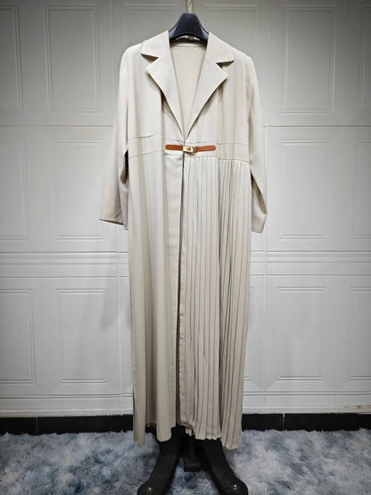 Abaya Dubai Luxury Elegant Arabian Kaftan Coat Black White Cardigan for Women - Stylish Modest Wear for Formal & Casual Occasions in High-Quality Ice Silk