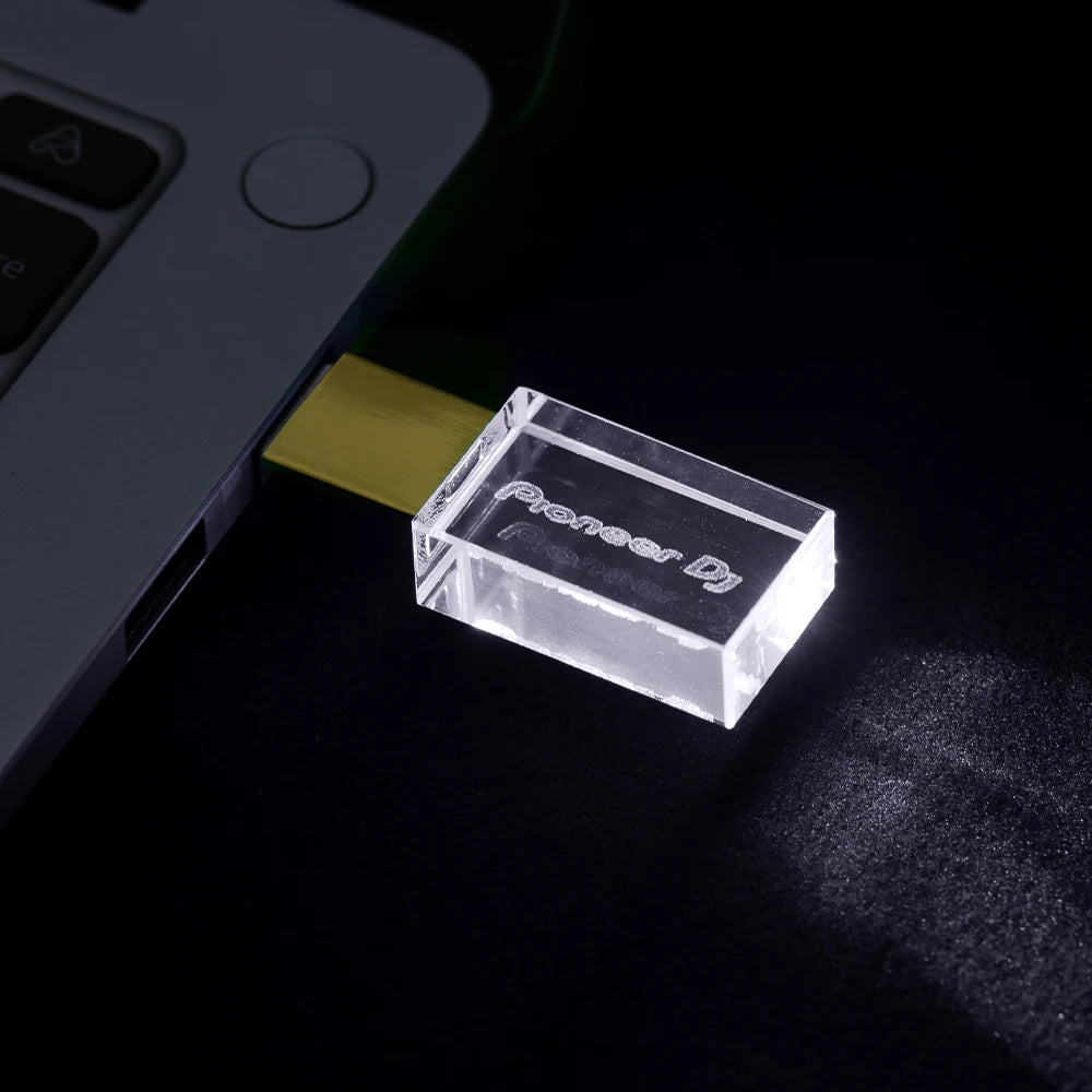 usb 3.0 flash drive with led lighting - 64gb 32gb 16gb, high-speed crystal memory stick for computers, colourful led usb stick, ideal for business gifts