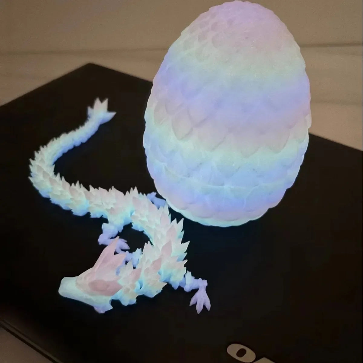 3d printed dragon egg with full articulated dragon model toy ornament