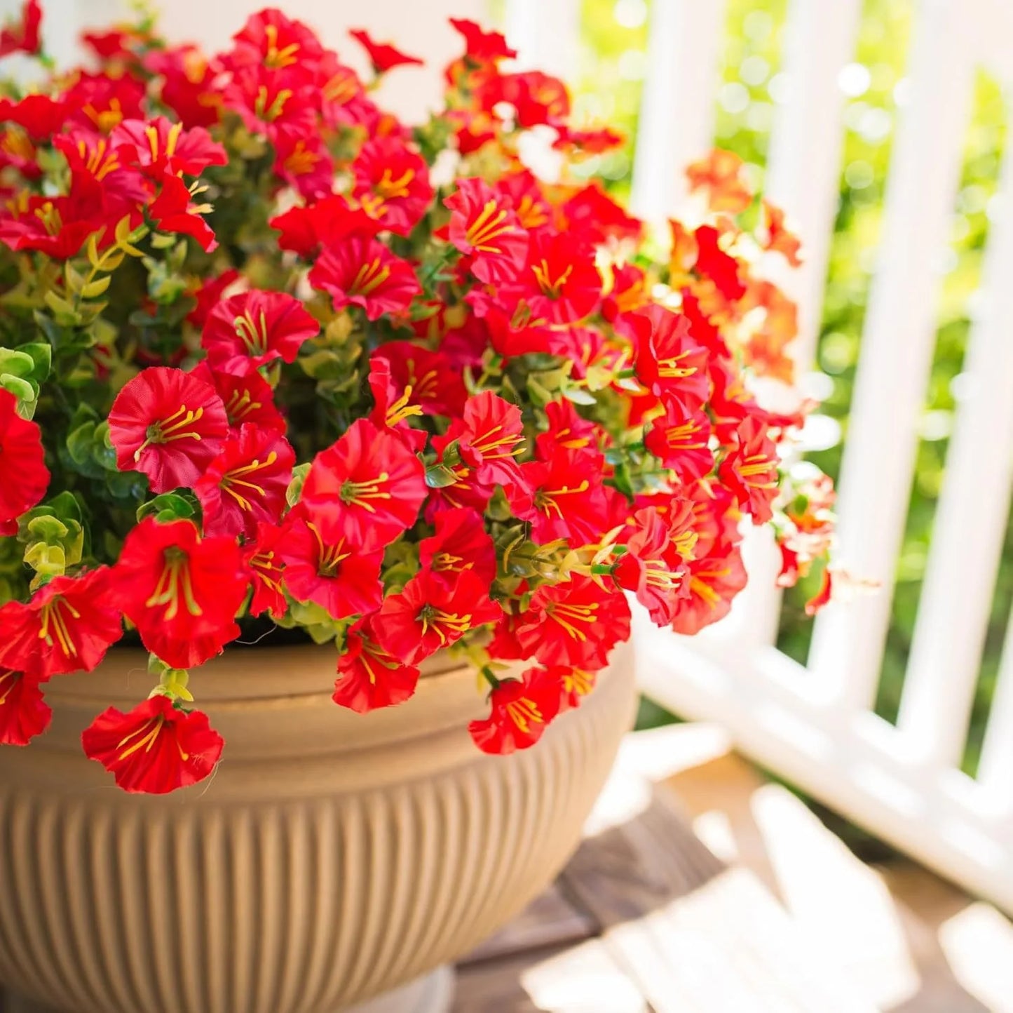 artificial flower branches set of 8, uv resistant, plastic, ideal for indoor, outdoor, home decor, parties, events, anniversaries, birthdays, weddings, graduations