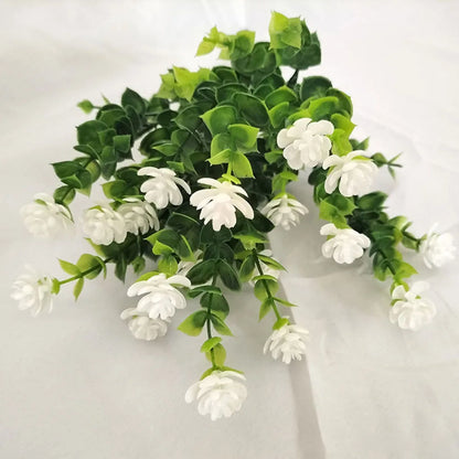 Artificial Flowers UV Resistant for Outdoor Decor, Wedding, Garden, Kitchen, Office, Indoor Decoration, Plastic Greenery Shrubs, Realistic Fake Flower Arrangement